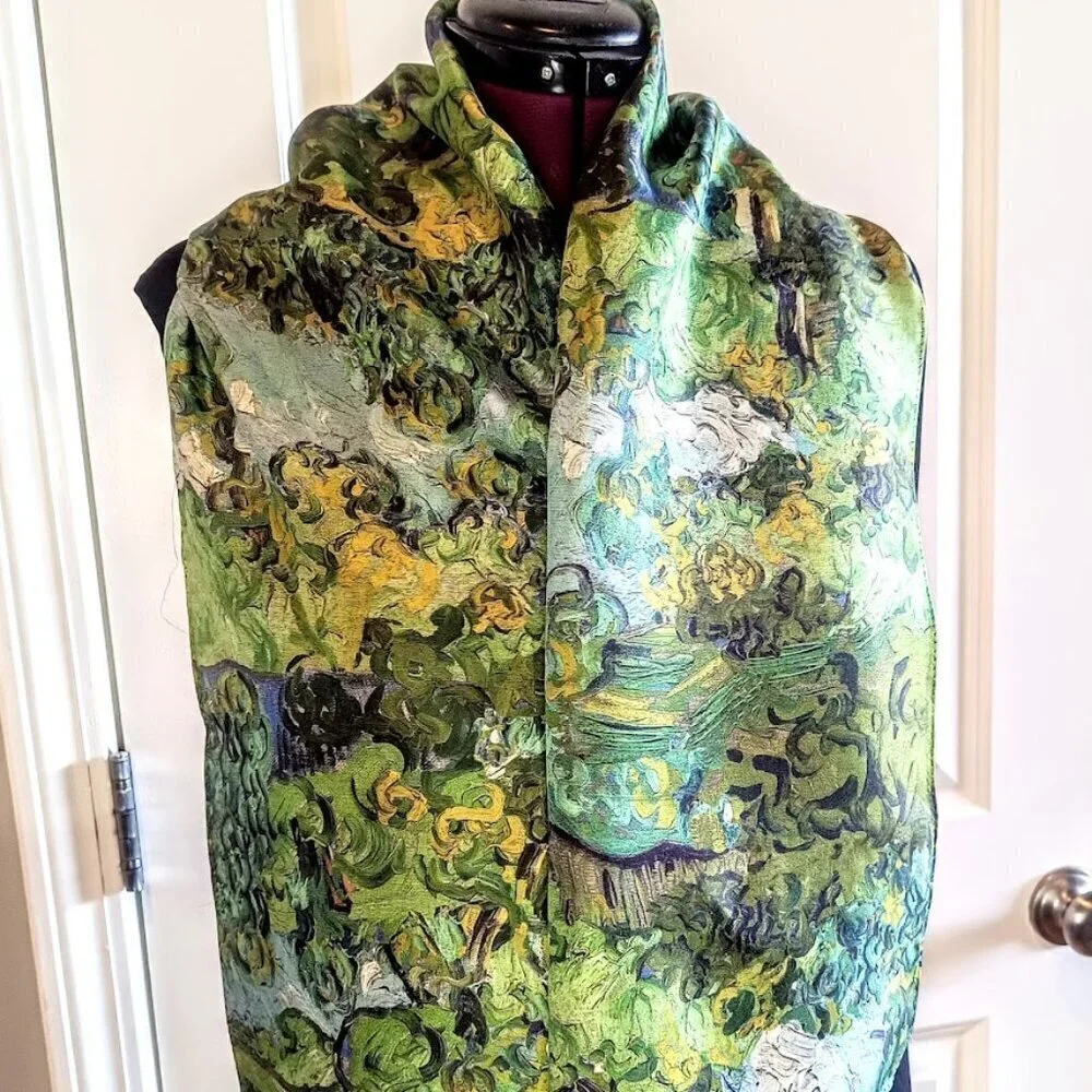MFA Boston Van Gogh Olive Trees Silk Oblong Scarf